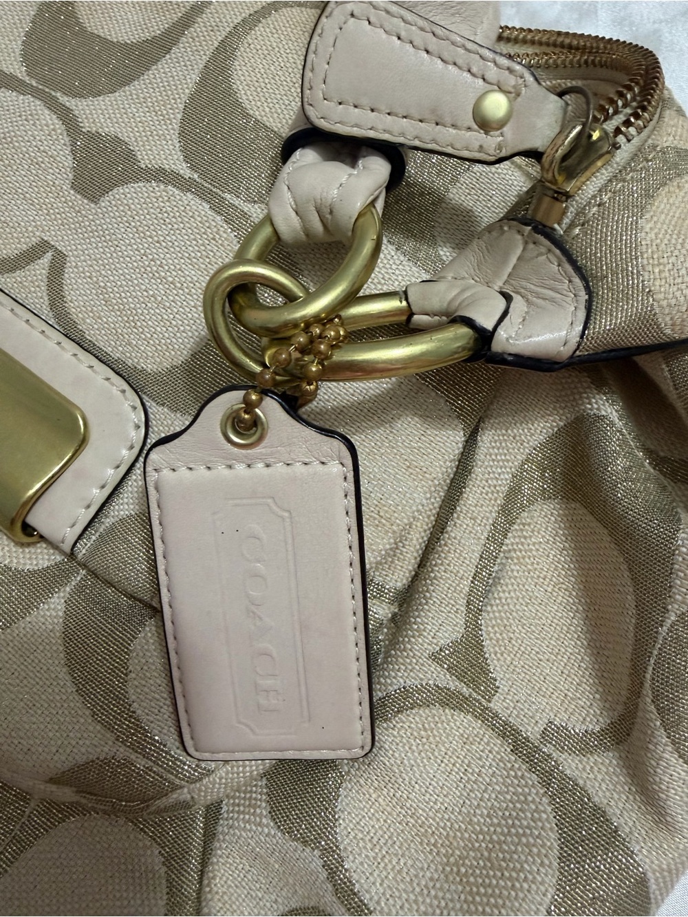 Coach Signature Canvas Hobo Bag in Tan - Picture 8 of 8